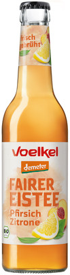 Produktbild: Voelkel Fairer Eistee Pfirsich Zitrone 0,33l MW